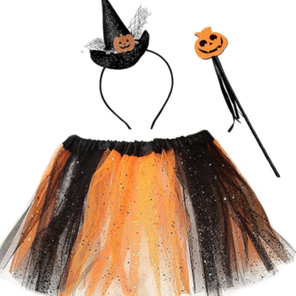 Halloween Witch Costume Set for Kids - Orange and Black